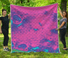 Pink And Blue Acid Melt Print Quilt