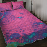 Pink And Blue Acid Melt Print Quilt Bed Set