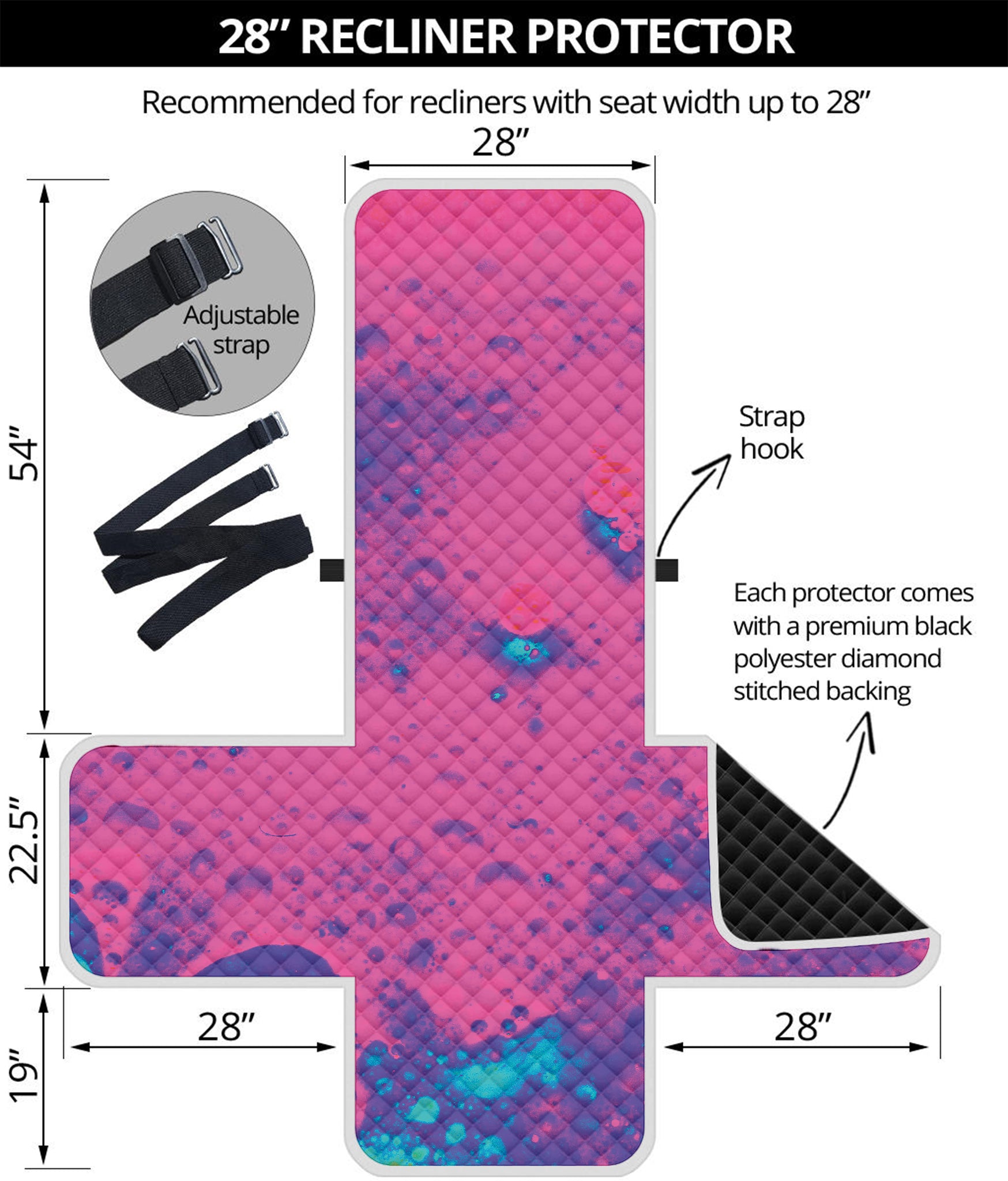 Pink And Blue Acid Melt Print Recliner Protector