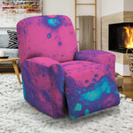 Pink And Blue Acid Melt Print Recliner Slipcover