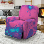 Pink And Blue Acid Melt Print Recliner Slipcover