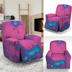 Pink And Blue Acid Melt Print Recliner Slipcover