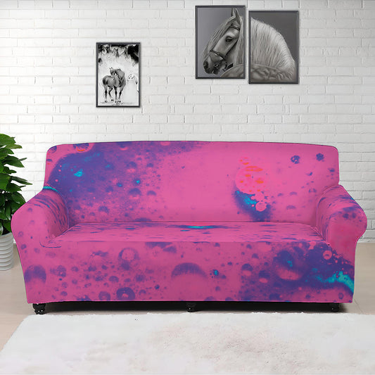 Pink And Blue Acid Melt Print Sofa Cover