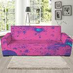 Pink And Blue Acid Melt Print Sofa Slipcover