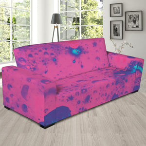 Pink And Blue Acid Melt Print Sofa Slipcover