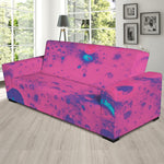 Pink And Blue Acid Melt Print Sofa Slipcover