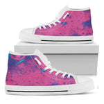 Pink And Blue Acid Melt Print White High Top Shoes