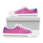 Pink And Blue Acid Melt Print White Low Top Shoes