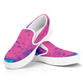Pink And Blue Acid Melt Print White Slip On Sneakers