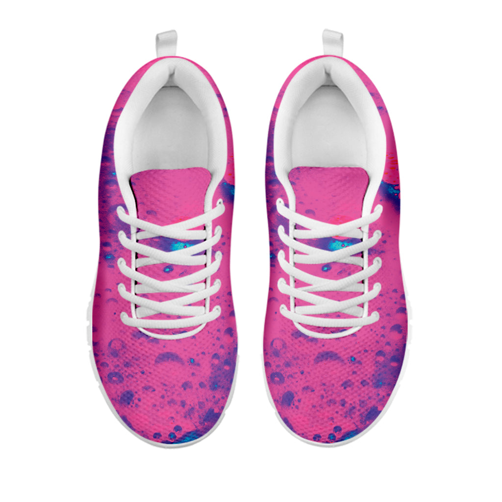 Pink And Blue Acid Melt Print White Sneakers