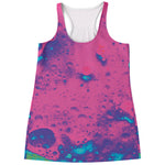 Pink And Blue Acid Melt Print Women's Racerback Tank Top