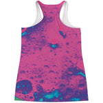 Pink And Blue Acid Melt Print Women's Racerback Tank Top