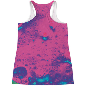 Pink And Blue Acid Melt Print Women's Racerback Tank Top