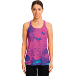 Pink And Blue Acid Melt Print Women's Racerback Tank Top