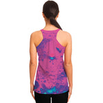 Pink And Blue Acid Melt Print Women's Racerback Tank Top