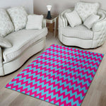 Pink And Blue Chevron Pattern Print Area Rug