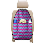 Pink And Blue Chevron Pattern Print Car Seat Organizers