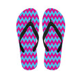 Pink And Blue Chevron Pattern Print Flip Flops