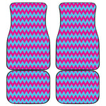Pink And Blue Chevron Pattern Print Front and Back Car Floor Mats