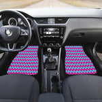 Pink And Blue Chevron Pattern Print Front and Back Car Floor Mats