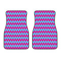 Pink And Blue Chevron Pattern Print Front Car Floor Mats