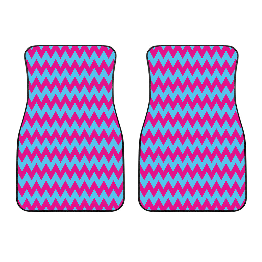 Pink And Blue Chevron Pattern Print Front Car Floor Mats