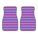 Pink And Blue Chevron Pattern Print Front Car Floor Mats
