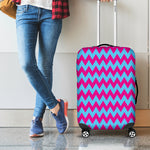 Pink And Blue Chevron Pattern Print Luggage Cover
