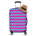 Pink And Blue Chevron Pattern Print Luggage Cover