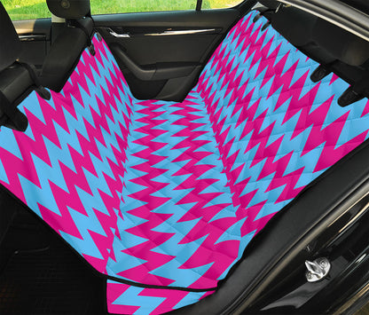 Pink And Blue Chevron Pattern Print Pet Car Back Seat Cover