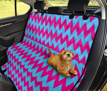 Pink And Blue Chevron Pattern Print Pet Car Back Seat Cover