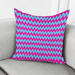 Pink And Blue Chevron Pattern Print Pillow Cover