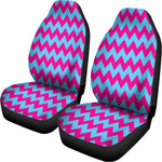 Pink And Blue Chevron Pattern Print Universal Fit Car Seat Covers