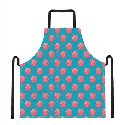 Pink And Blue Cotton Candy Pattern Print Apron