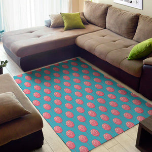 Pink And Blue Cotton Candy Pattern Print Area Rug