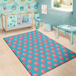 Pink And Blue Cotton Candy Pattern Print Area Rug