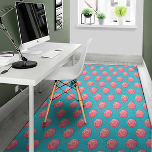 Pink And Blue Cotton Candy Pattern Print Area Rug