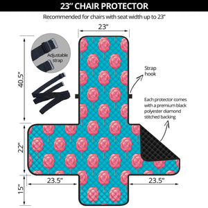 Pink And Blue Cotton Candy Pattern Print Armchair Protector