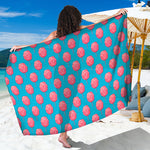 Pink And Blue Cotton Candy Pattern Print Beach Sarong Wrap