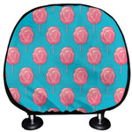 Pink And Blue Cotton Candy Pattern Print Car Headrest Covers