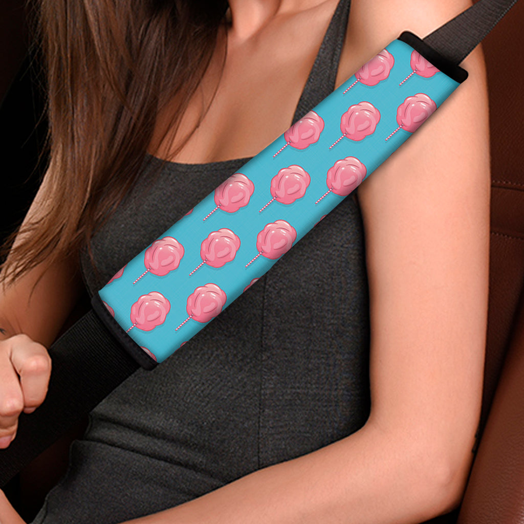 Pink And Blue Cotton Candy Pattern Print Car Seat Belt Covers