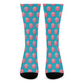 Pink And Blue Cotton Candy Pattern Print Crew Socks
