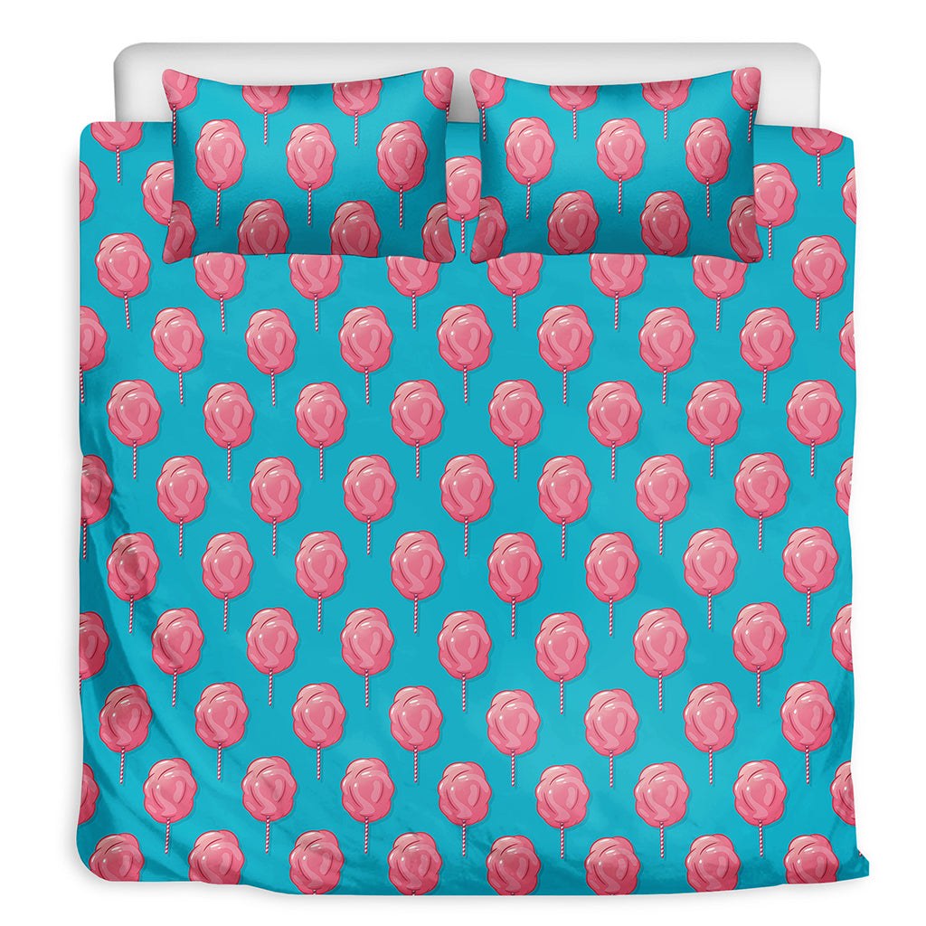 Pink And Blue Cotton Candy Pattern Print Duvet Cover Bedding Set