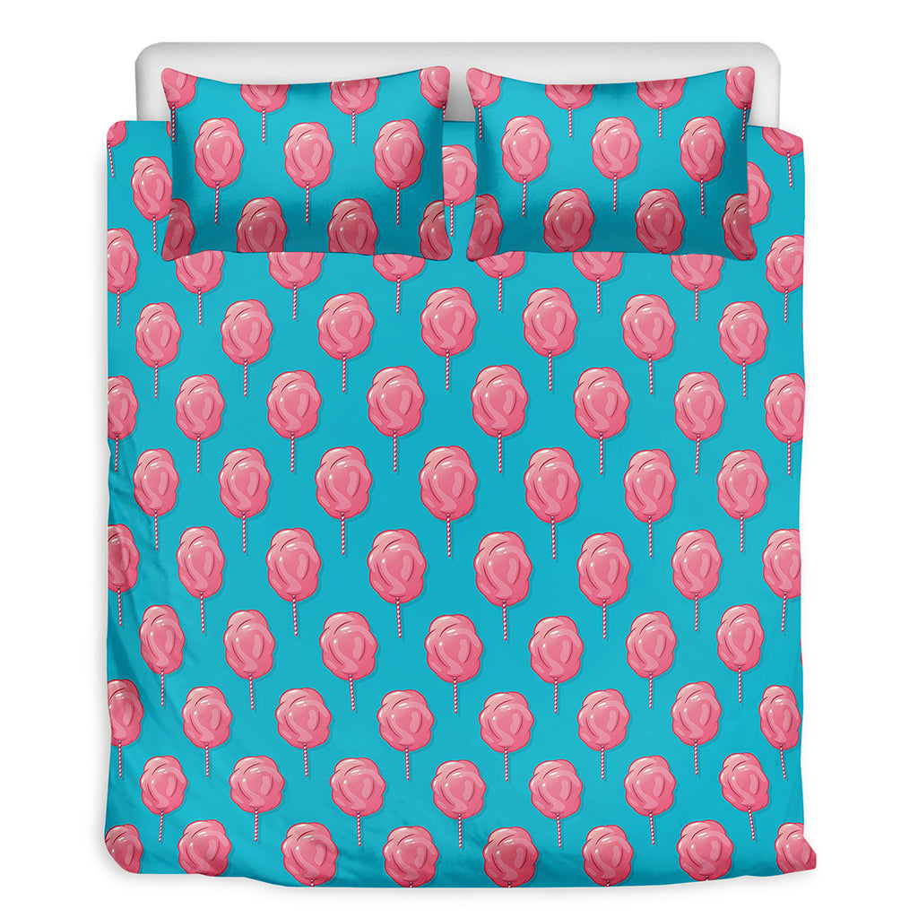 Pink And Blue Cotton Candy Pattern Print Duvet Cover Bedding Set