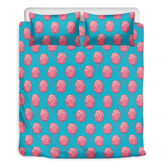 Pink And Blue Cotton Candy Pattern Print Duvet Cover Bedding Set