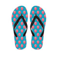 Pink And Blue Cotton Candy Pattern Print Flip Flops