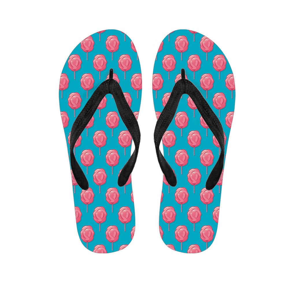 Pink And Blue Cotton Candy Pattern Print Flip Flops