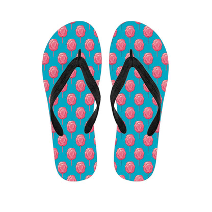 Pink And Blue Cotton Candy Pattern Print Flip Flops