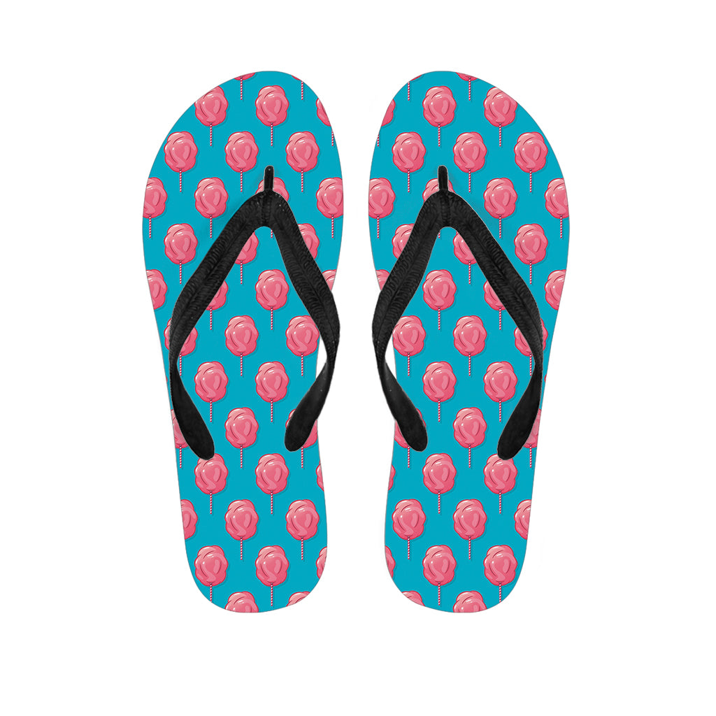 Pink And Blue Cotton Candy Pattern Print Flip Flops