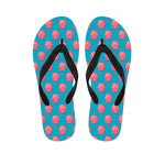 Pink And Blue Cotton Candy Pattern Print Flip Flops